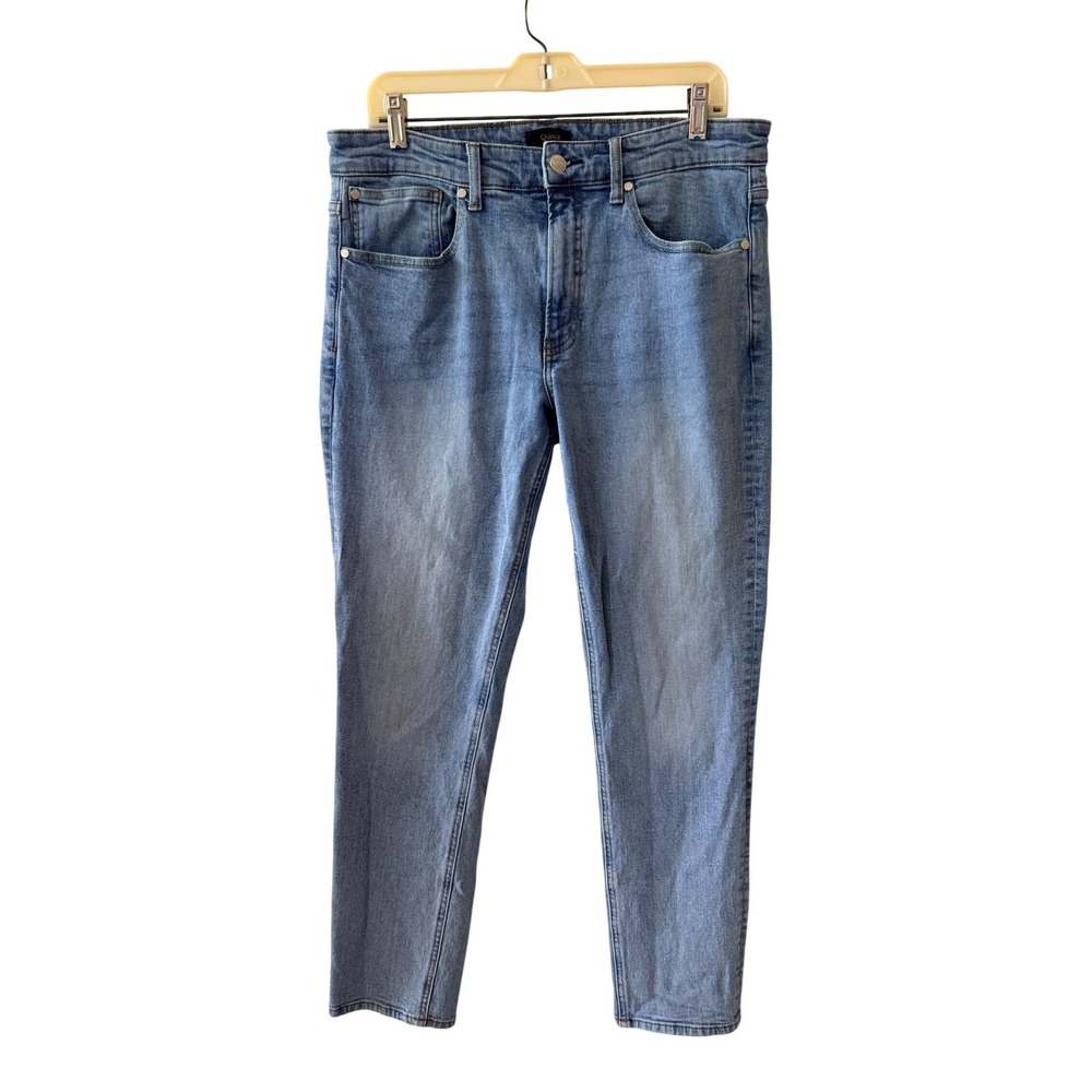 QUINCE Mens Blue Denim Warren Slim Straight Stretch Jeans Sz 33X32 Actual 34x30